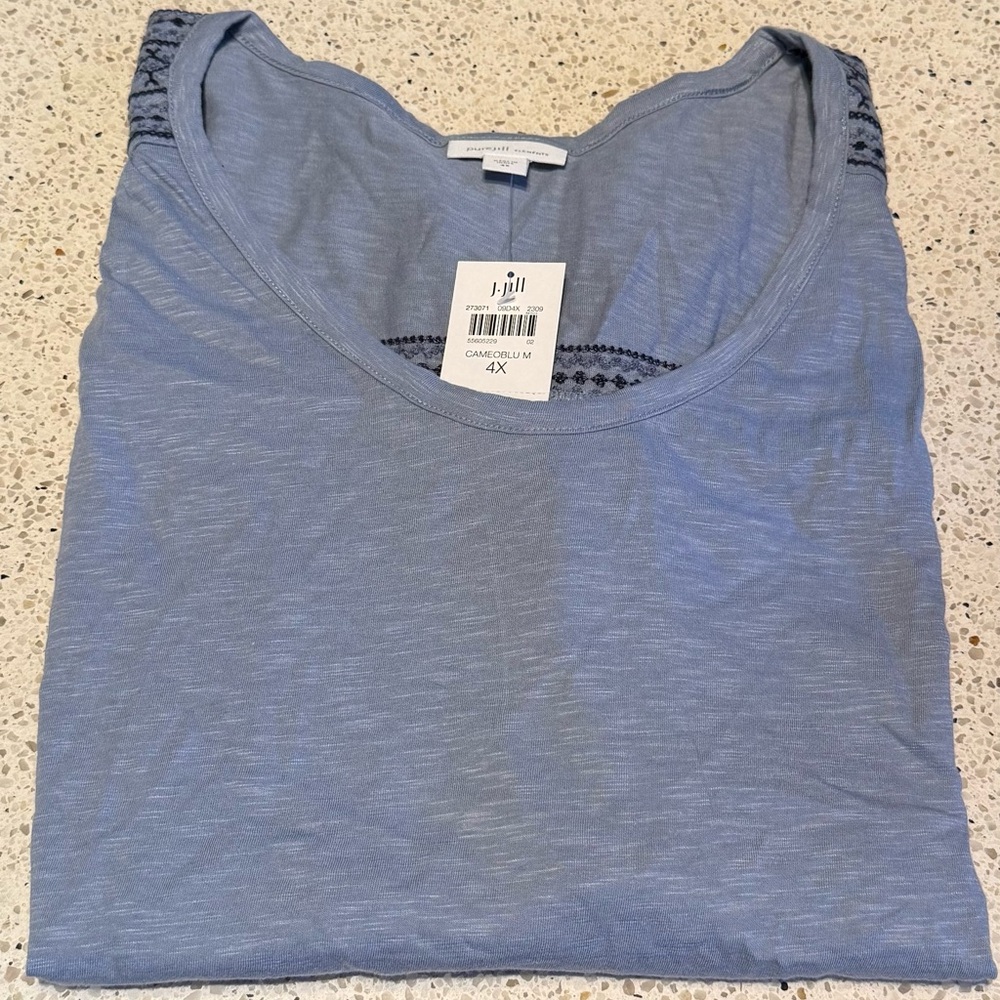 J. Jill Light Blue Short Sleeve Tee